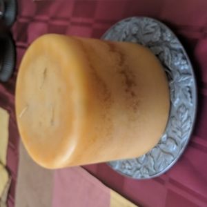 Silver plate with Party lite 3wick candle NWOT